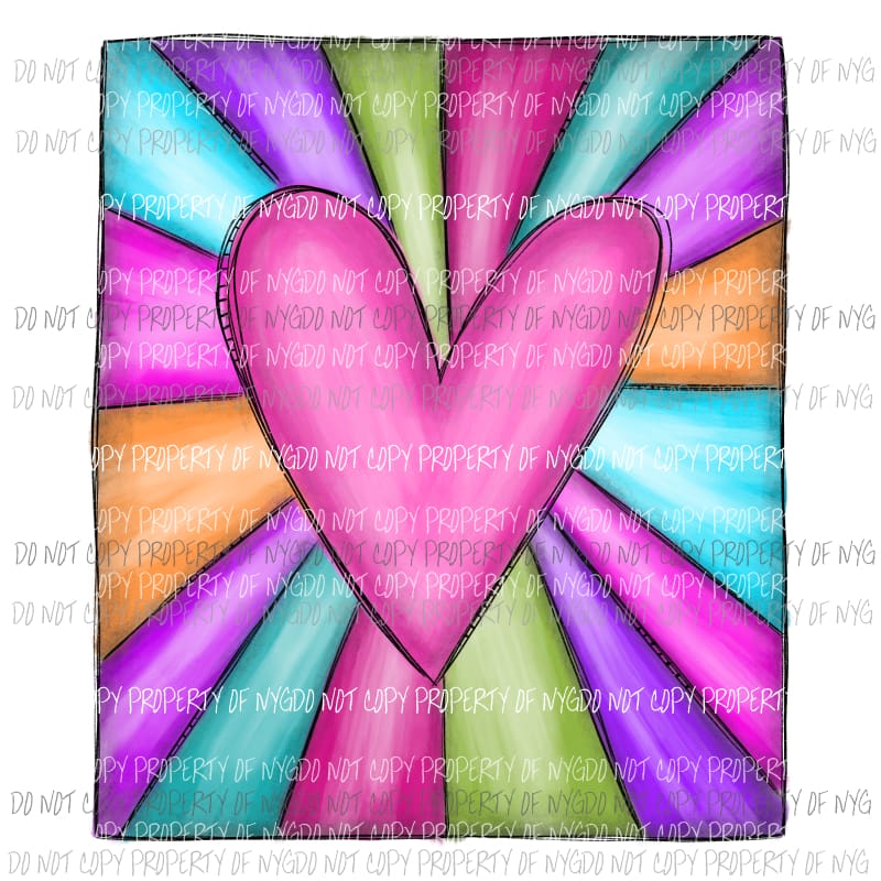 Heart burst watercolor Valentines Day Sublimation transfers Heat Transfer