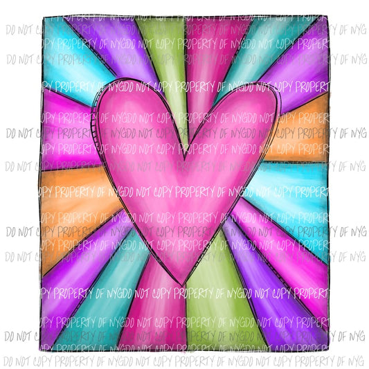 Heart burst watercolor Valentines Day Sublimation transfers Heat Transfer