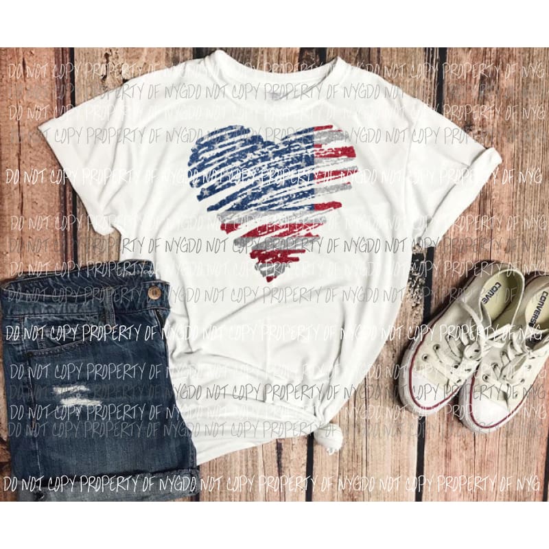 Heart Flag Sublimation transfers Heat Transfer