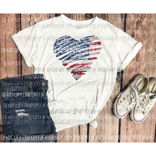 Heart Flag Sublimation transfers Heat Transfer