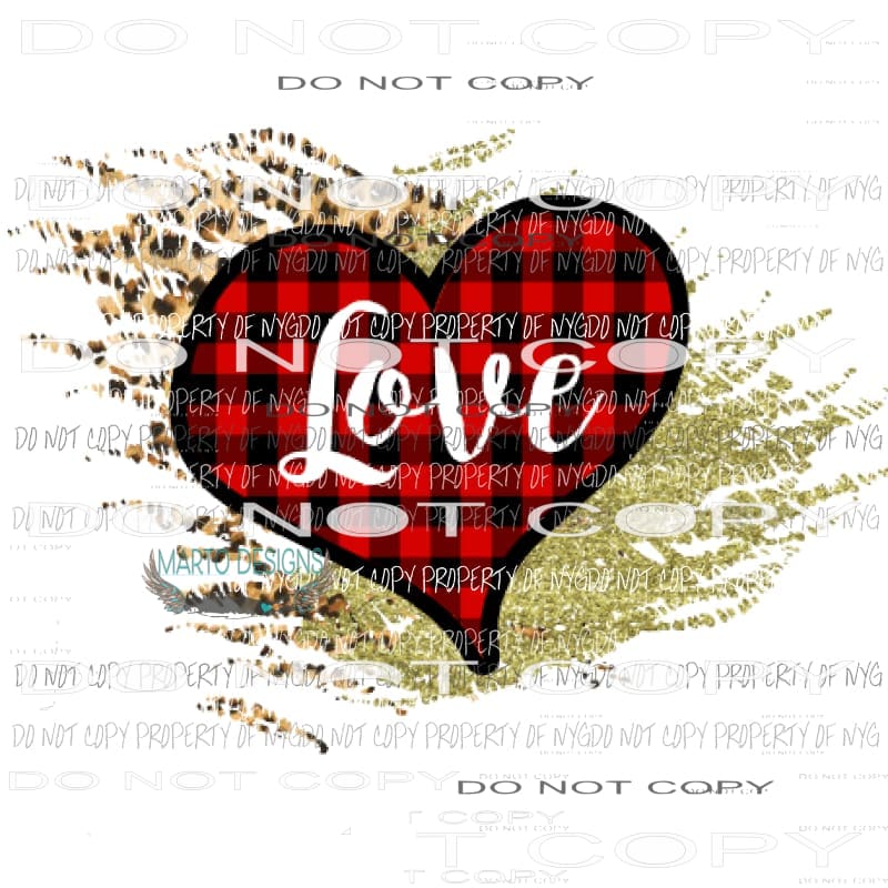 Heart love glitter Leopard Sublimation transfers Valentines day Love Heat Transfer