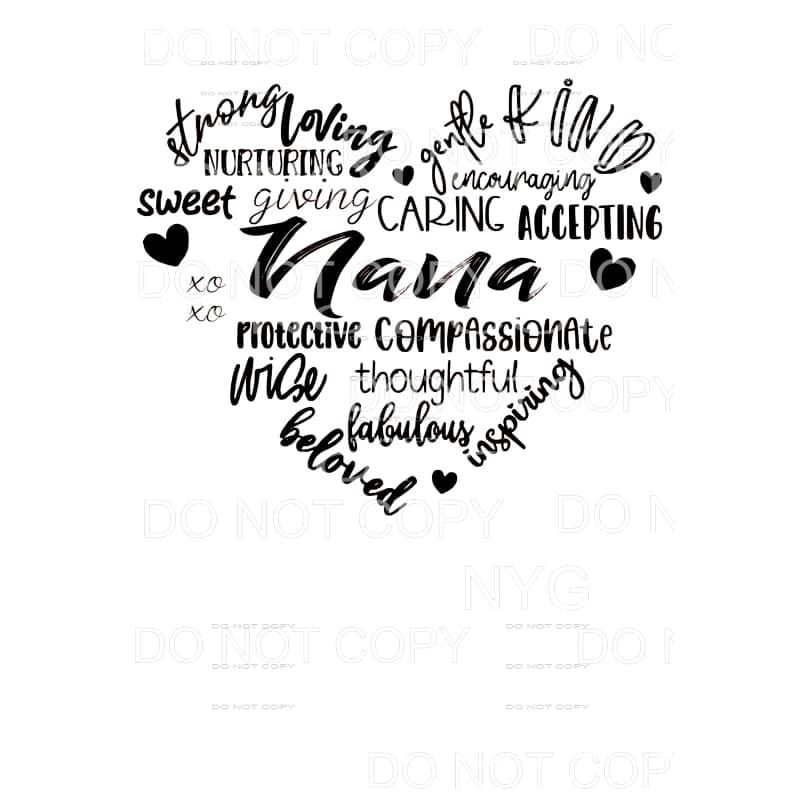 HEART Mama - Mimi - Mom - Nana other names in drop down menu