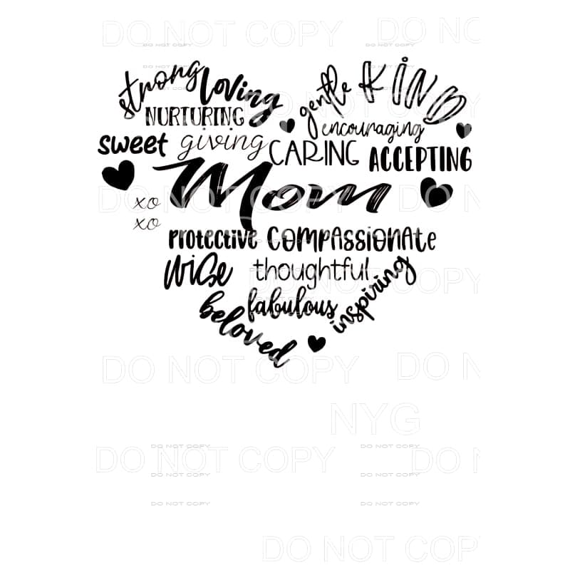 HEART Mama - Mimi - Mom - Nana other names in drop down menu