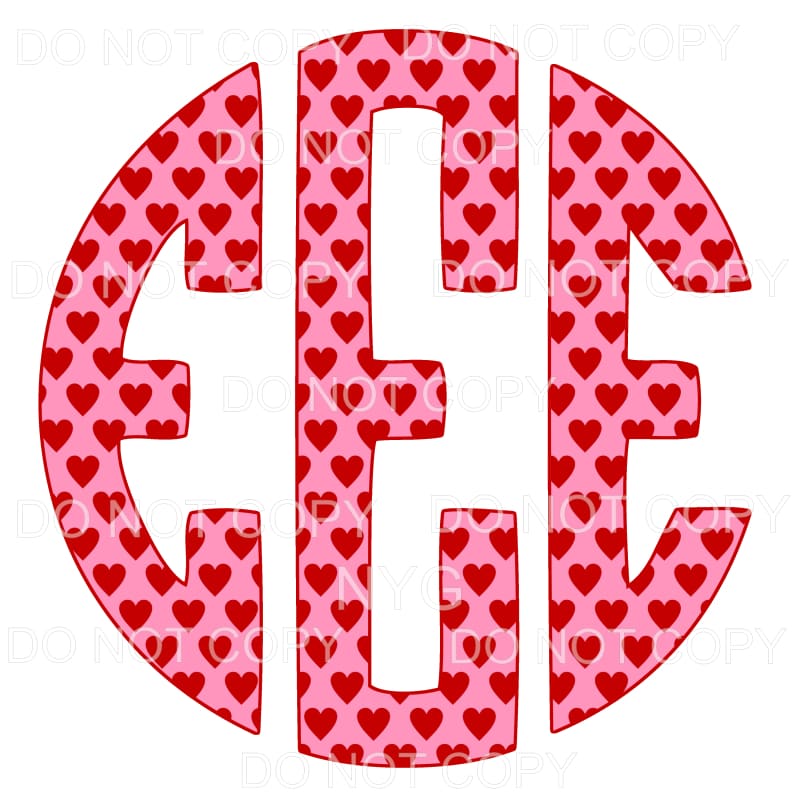 HEART monogram # 1 letters put letters in notes please 