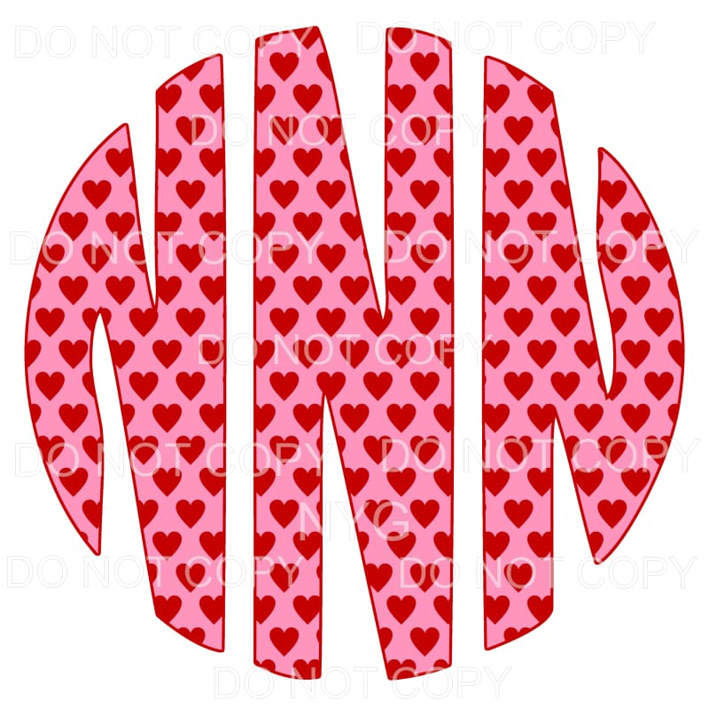 HEART monogram # 1 letters put letters in notes please 