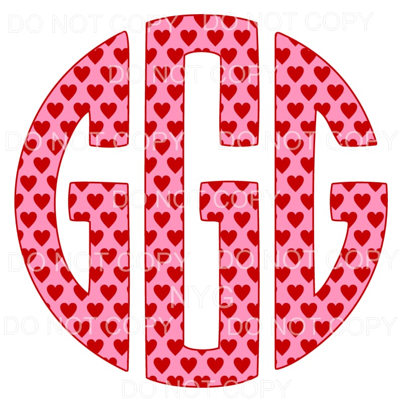 HEART monogram # 1 letters put letters in notes please 
