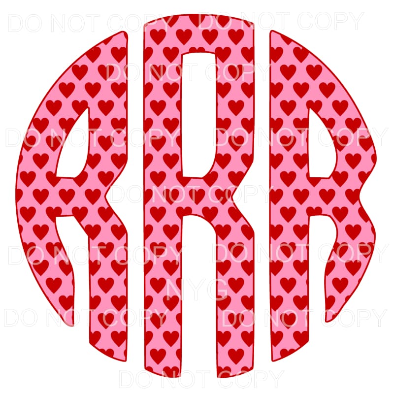 HEART monogram # 1 letters put letters in notes please 