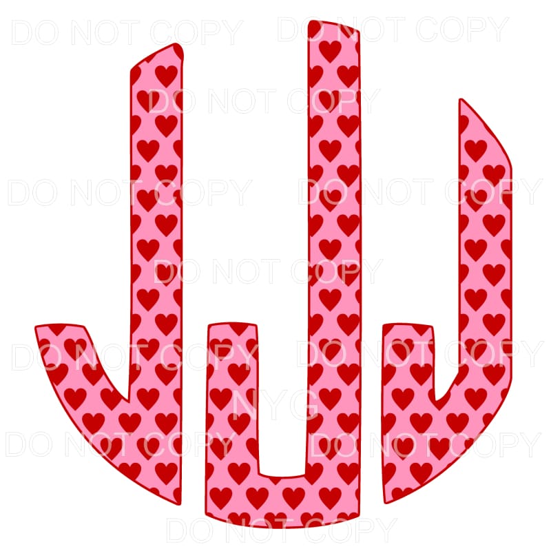 HEART monogram # 1 letters put letters in notes please 