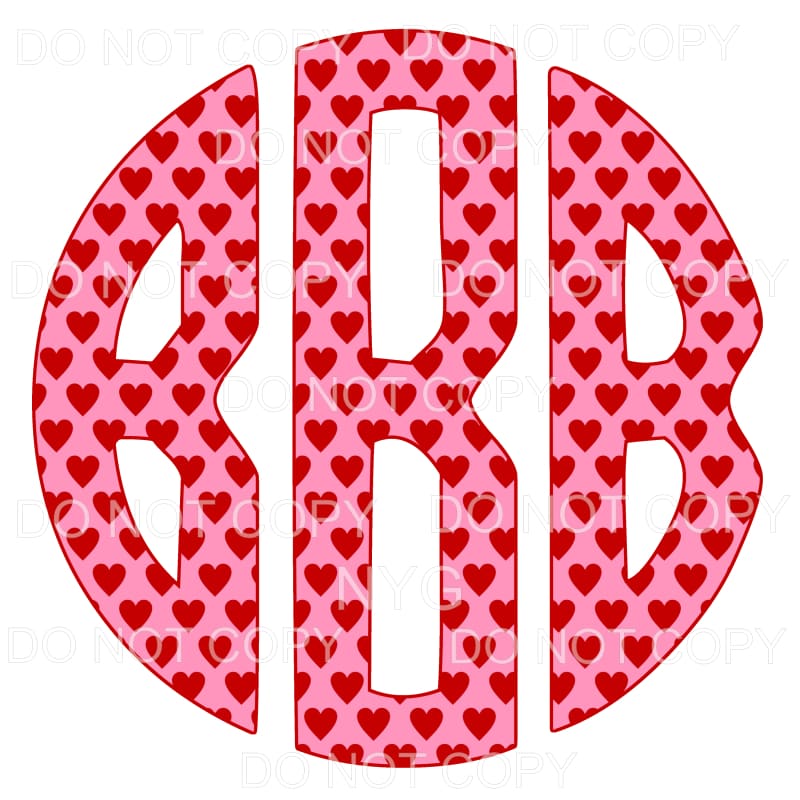 HEART monogram # 1 letters put letters in notes please 