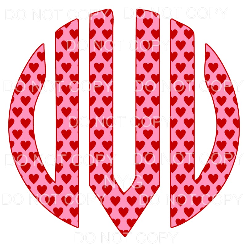 HEART monogram # 1 letters put letters in notes please 