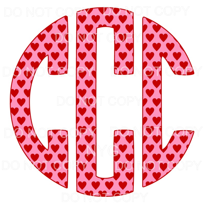 HEART monogram # 1 letters put letters in notes please 