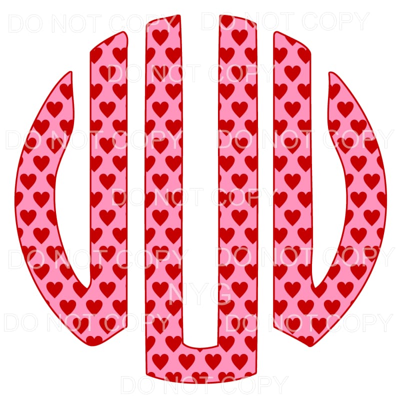 HEART monogram # 1 letters put letters in notes please 