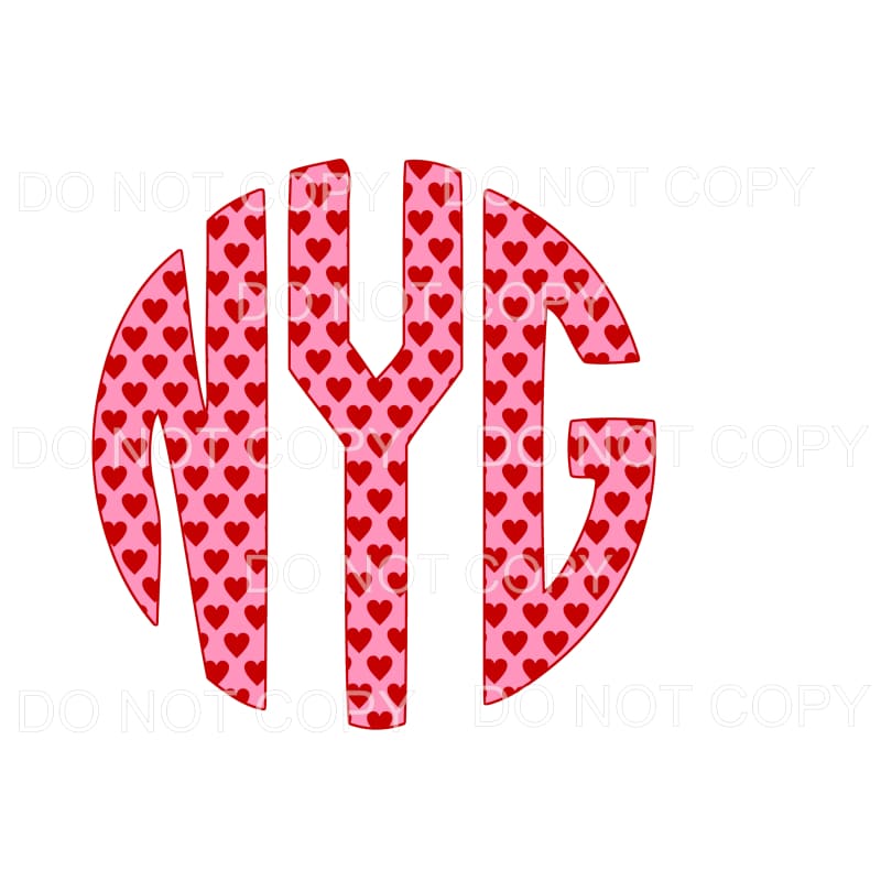 HEART monogram # 1 letters put letters in notes please 
