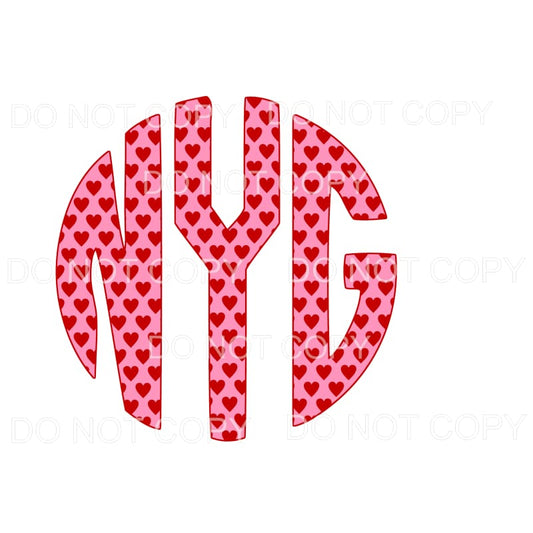 HEART monogram # 1 letters put letters in notes please 