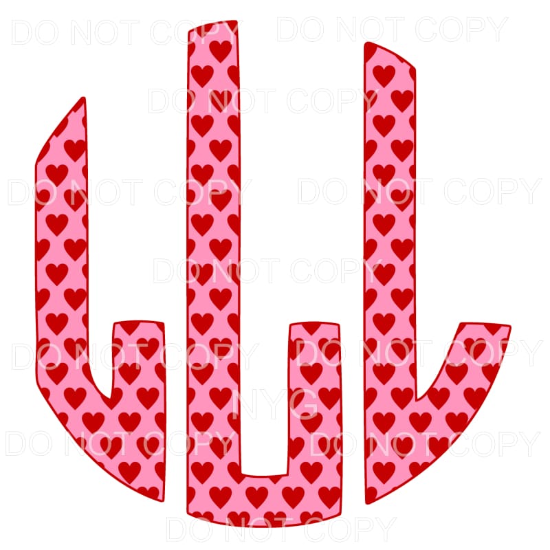HEART monogram # 1 letters put letters in notes please 