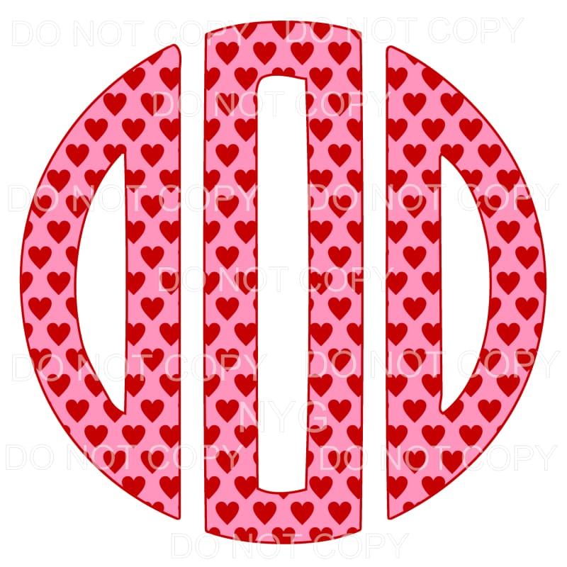 HEART monogram # 1 letters put letters in notes please 