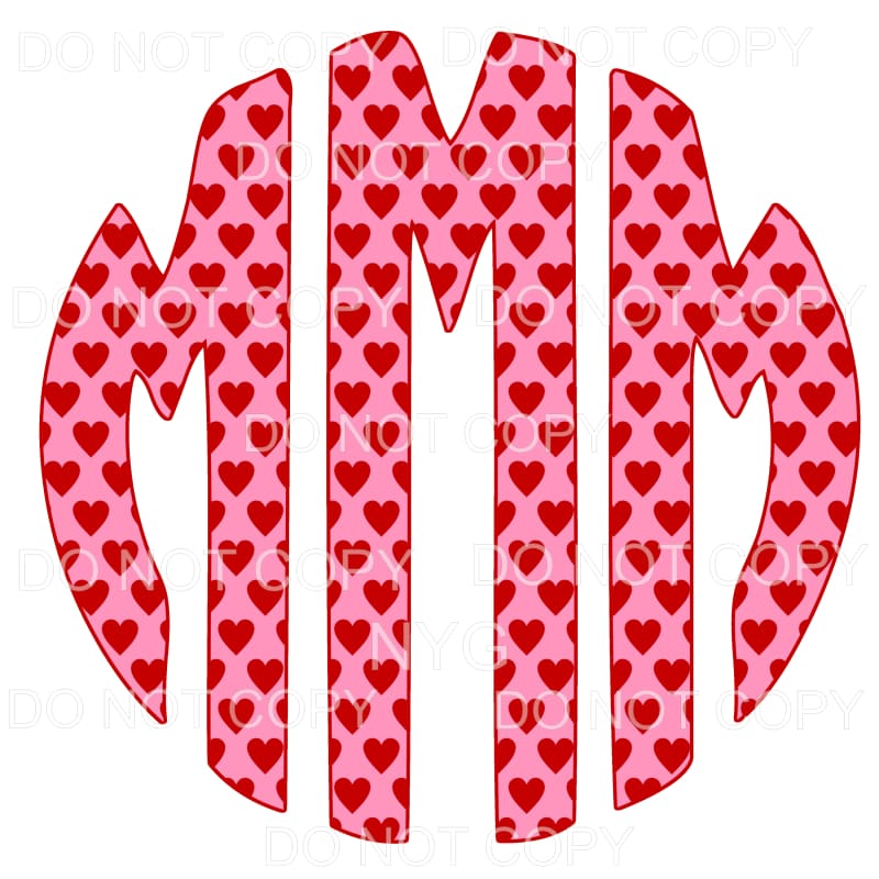 HEART monogram # 1 letters put letters in notes please 