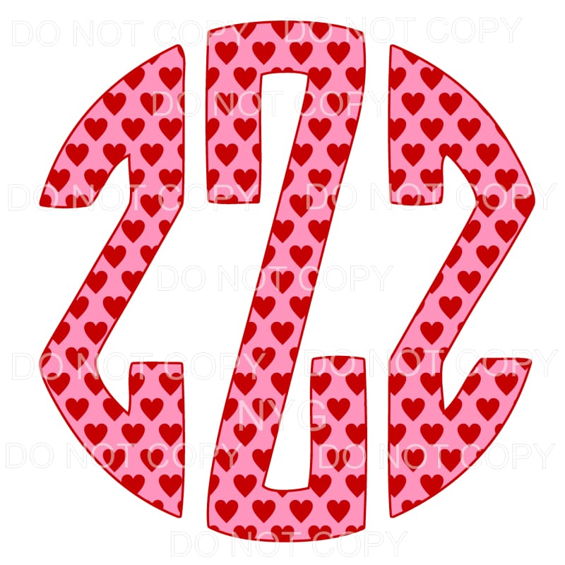HEART monogram # 1 letters put letters in notes please 