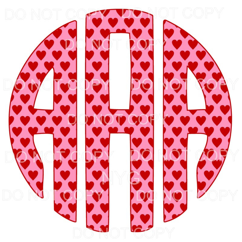 HEART monogram # 1 letters put letters in notes please 