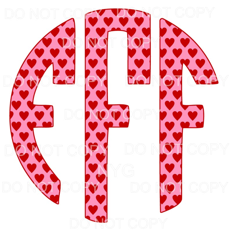 HEART monogram # 1 letters put letters in notes please 