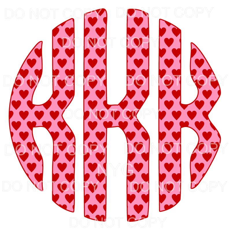 HEART monogram # 1 letters put letters in notes please 