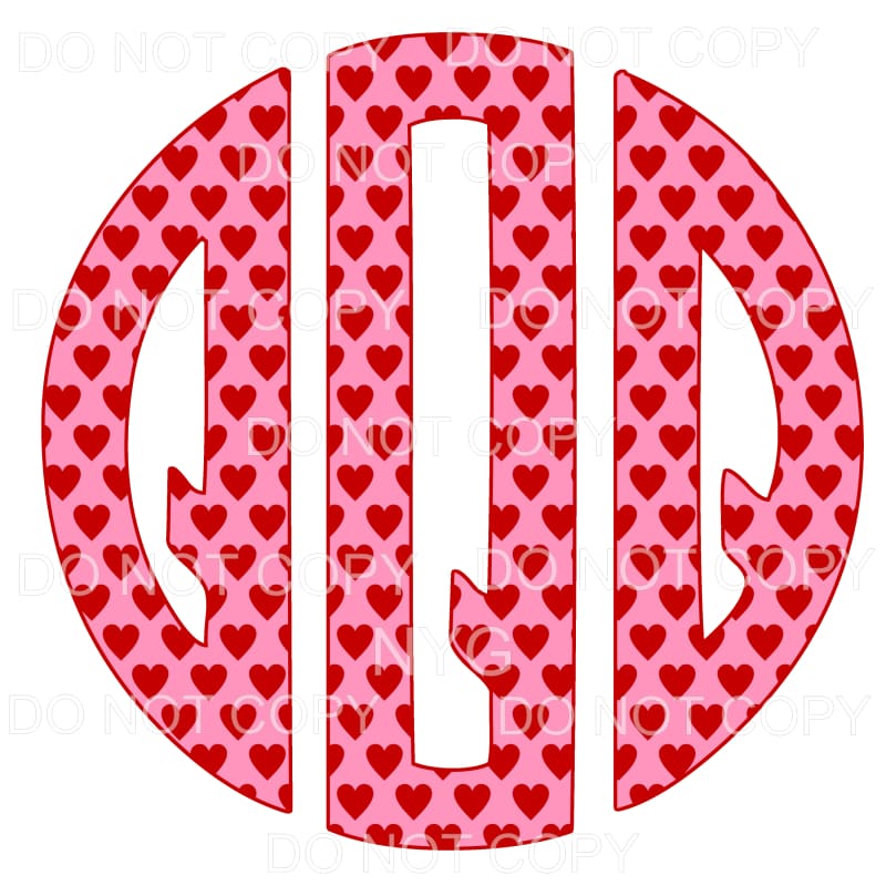 HEART monogram # 1 letters put letters in notes please 