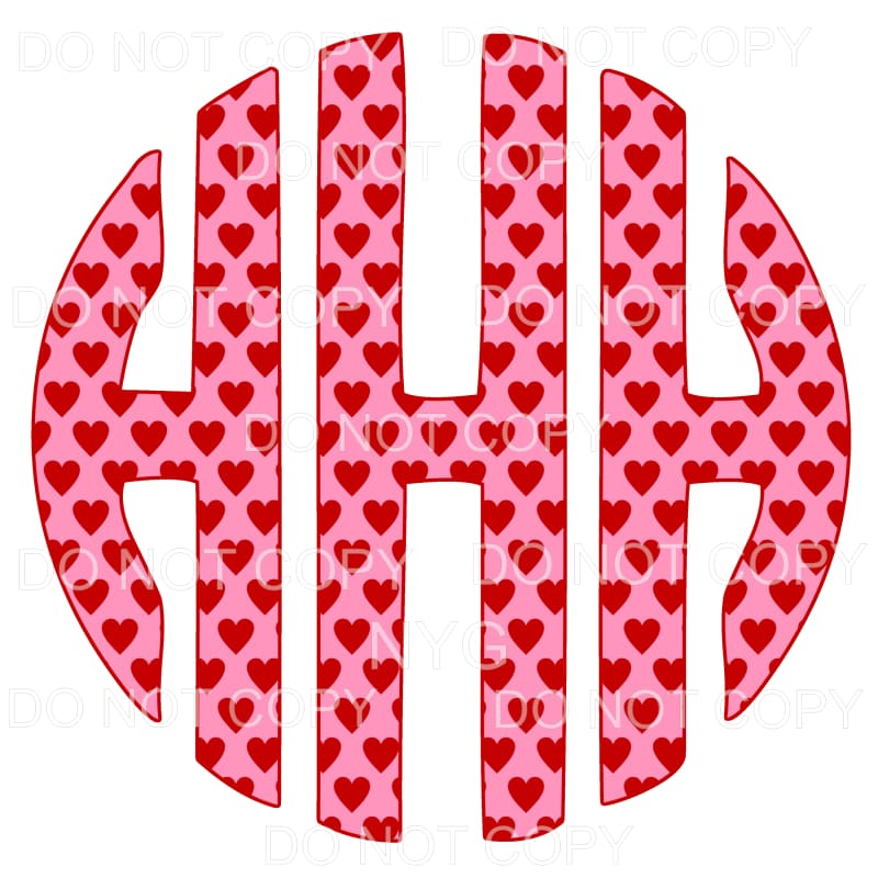 HEART monogram # 1 letters put letters in notes please 