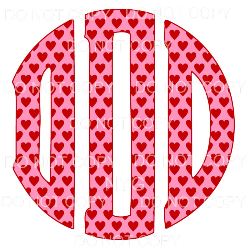 HEART monogram # 1 letters put letters in notes please 