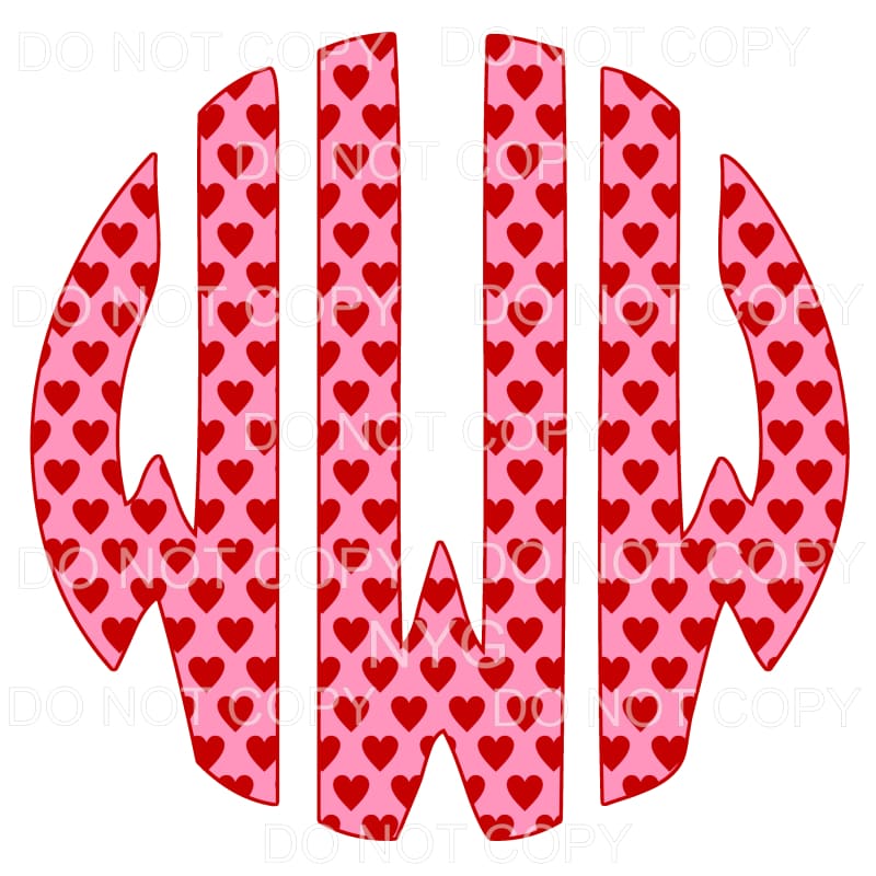 HEART monogram # 1 letters put letters in notes please 