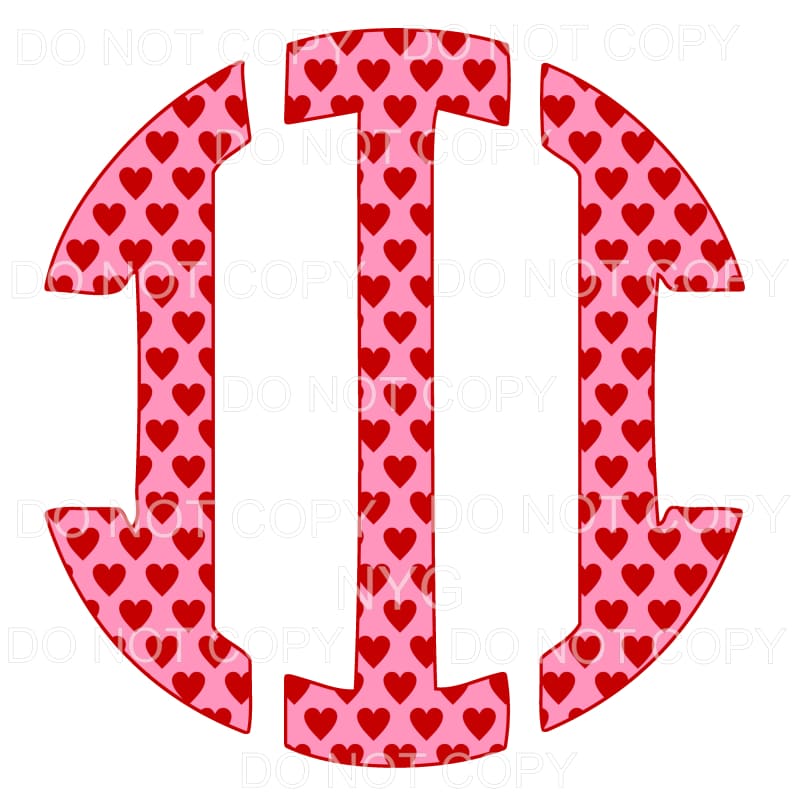 HEART monogram # 1 letters put letters in notes please 