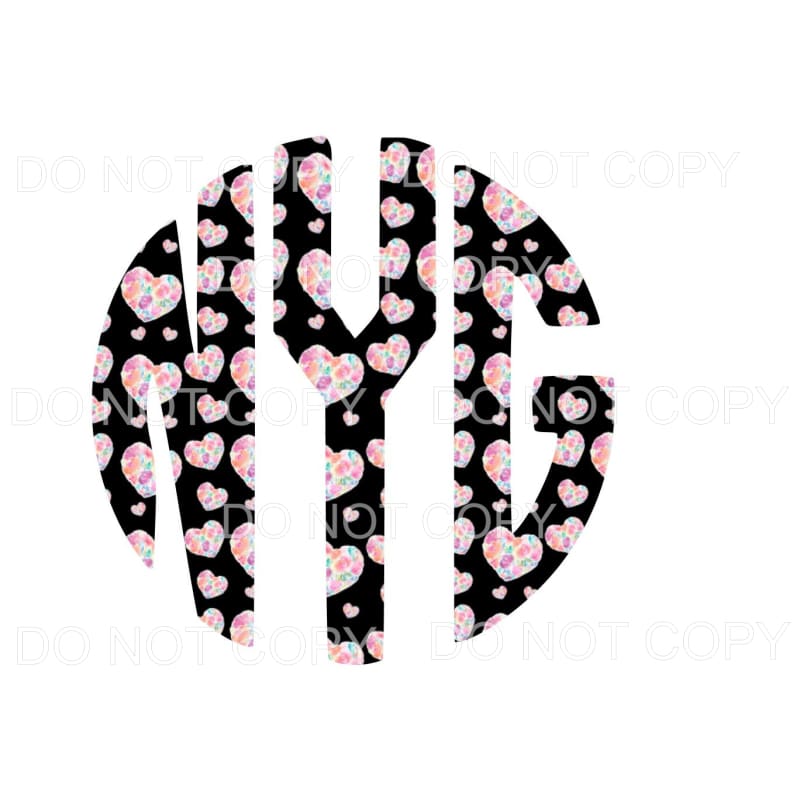 HEART monogram # 3 letters put letters in notes please 
