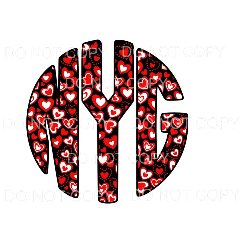 HEART monogram # 5 letters put letters in notes please 