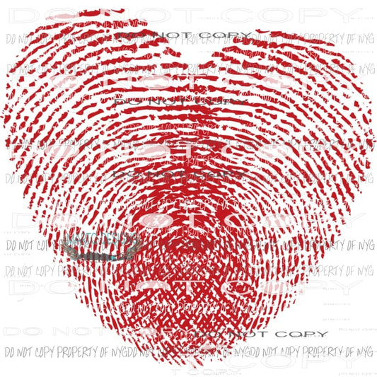 Heart thumb print Sublimation transfers Heat Transfer