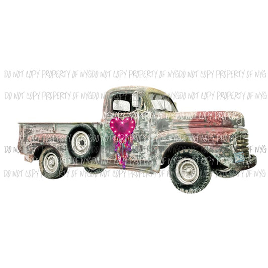 Heart Truck #4 vintage pink dream catcher Sublimation transfers Heat Transfer