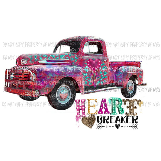 Heartbreaker Truck #2 multi color vintage heart dream catcher leopard Sublimation transfers Heat Transfer