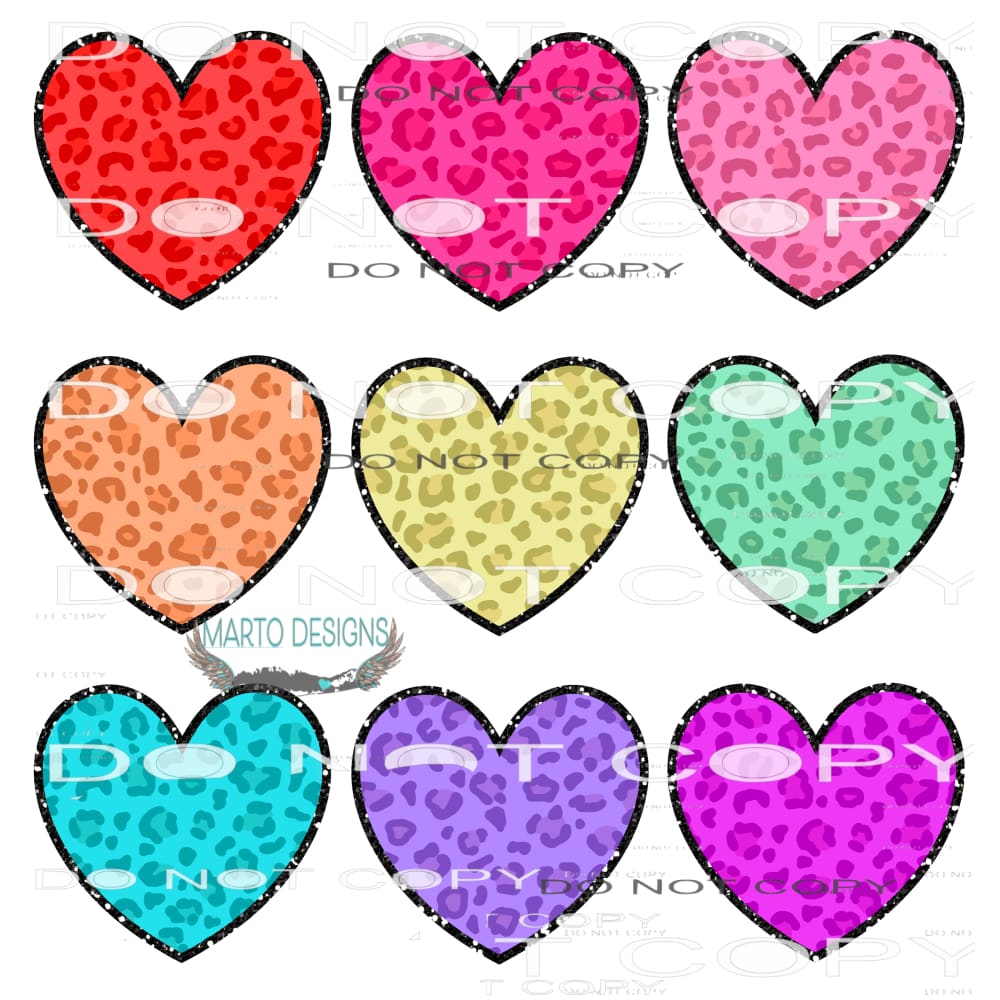 Hearts #9492 Sublimation transfers - Heat Transfer Graphic