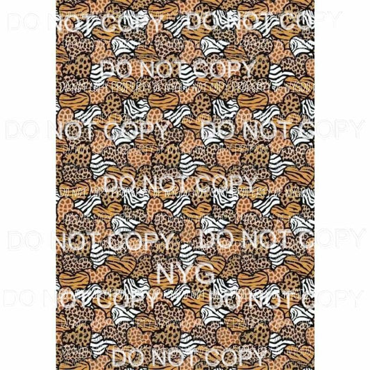 Hearts Leopard Tiger Zebra Sheet Sublimation transfers 13 x 9 inches Heat Transfer