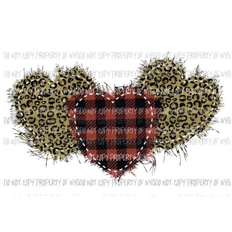 Hearts trio #2 leopard Sublimation transfers Heat Transfer