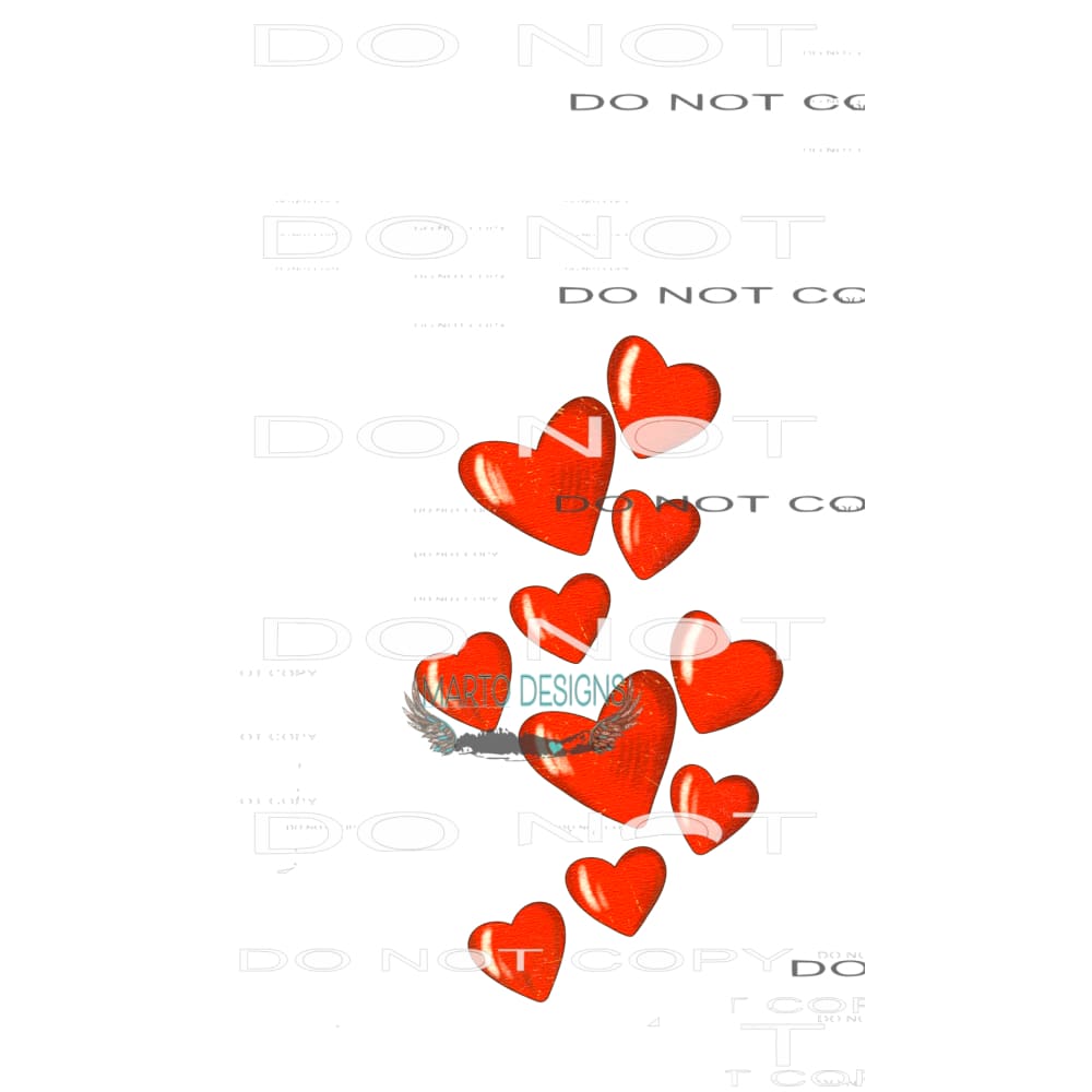 Hearts Valentines Day Sleeve #8793 Sublimation transfers -
