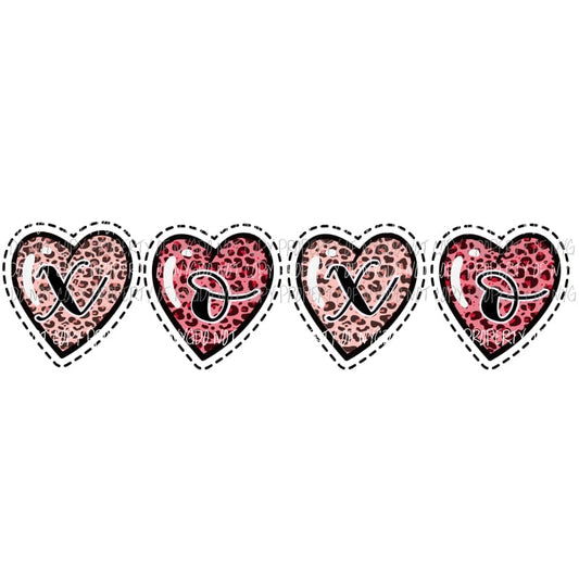 Hearts XOXO leopard Valentines Sublimation transfers Heat Transfer
