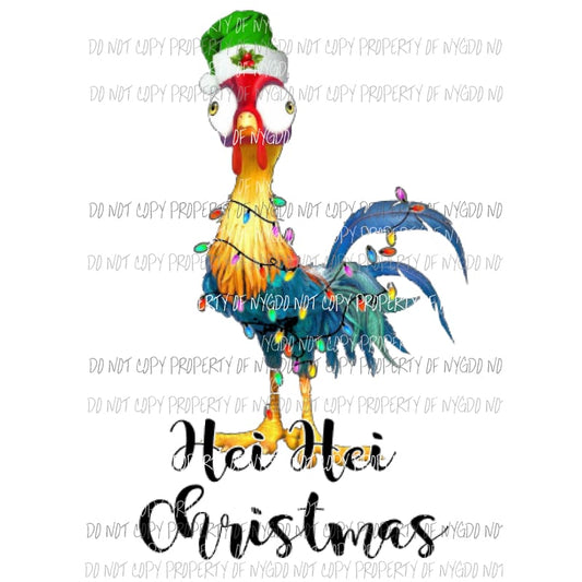 Hei Hei Christmas chicken santa Christmas Sublimation transfers Heat Transfer