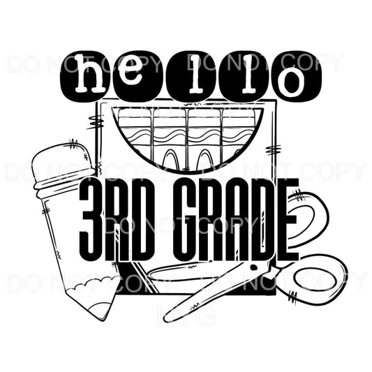 Hello 3rd Grade School Supplies Sublimation transfers - Heat
