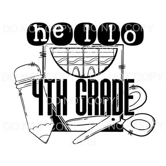Hello 4th Grade School Supplies Sublimation transfers - Heat
