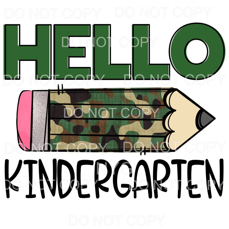 Hello Camo Pencil GRADES preschool PRE K head start TO 5TH 