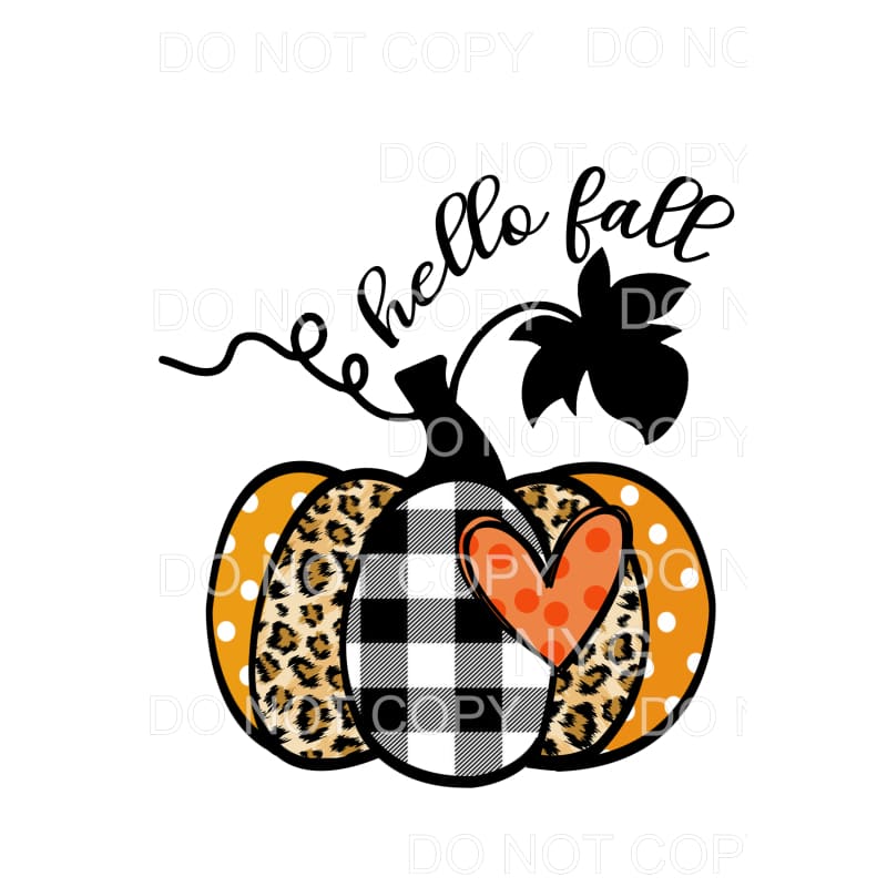 hello fall pumpkin # 740 Sublimation transfers - Heat 