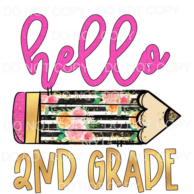 Hello Flower Pencil GRADES preschool PRE K TO 5TH GRADE 