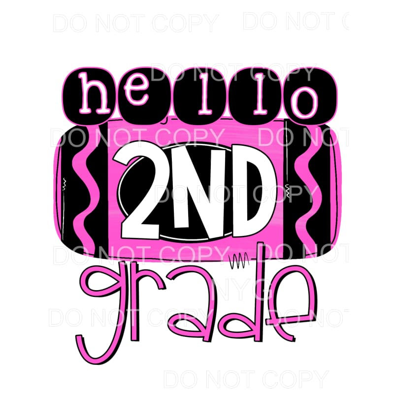 Hello PINK GRADES PRE K TO 5TH GRADE Sublimation transfers -
