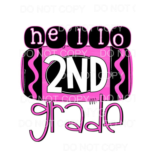 Hello PINK GRADES PRE K TO 5TH GRADE Sublimation transfers -