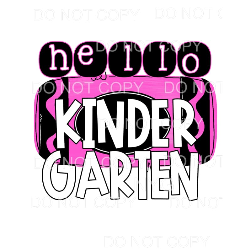 Hello PINK GRADES PRE K TO 5TH GRADE Sublimation transfers -