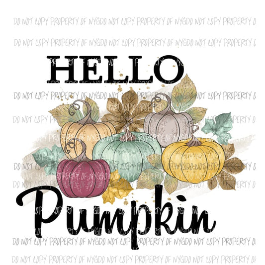 Hello Pumpkin group leaves Fall # 1 Sublimation transfers Heat Transfer